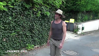 Dark Haired Mature Hard Sodomized, Fist Fucked and Facialized by the Gardener