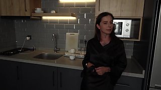Sexy Slim Busty Inked MILF Tempts Her Stepson To Gape Her Butthole With His Boner