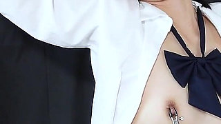 Every Time the Bell on Her Nipple Clip Rings, Her Pussy Throbs.
