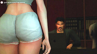 Taking my daughter's slutty bestfriend on the desk