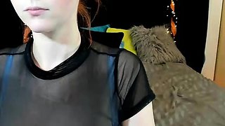 Big boobs camgirl rides her toy on webcam