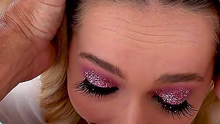 Cute 19 year teen Aften Opal POV blowjob and cum swallow