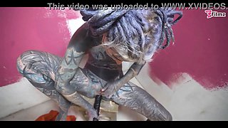 Workwear rectal stretching solo jerking gapes and squirt