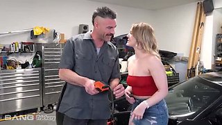 Dirty Mechanic Tricks Kenzie Madison Into Hot Garage Sex - Big Boobs, Ass, and Deepthroat Fun