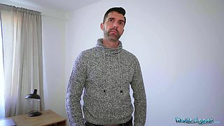 Tight Spanish babe gives blowjob and fuck behind husbands back