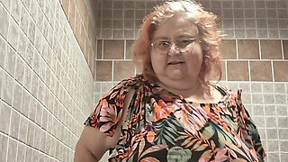 Big Beauty Nurse Vicki Dances and Strips in the Bathroom!