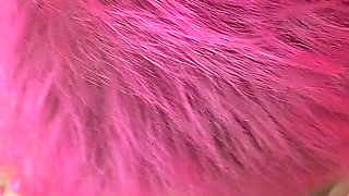 I Used Her Short Pink Hair for Pleasure, Cum on It After Blowjob and Hard Fucking - Hair Fetish