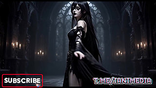 Ai Hentai - Dark Gothic Babe Solo Show Teasing, Stripping NSFW