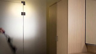 Gorgeous Blonde Teen Tries on Black Lingerie