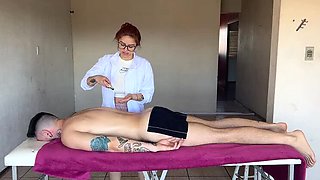 Lucas Neitan Gets Wild Massage From Hot Redhead Amateur With Happy Ending Blowjob