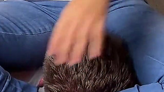 Aggressive Facesitting in Jeans No Escape From Under Me