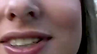 Brunette likes cumshot on her pussy