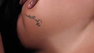 Tan Lines Model Tries Her Best to Ride the Whole Dick