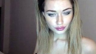 Webcam Busty Blonde Babe Dildo Fuck