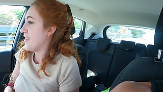 Risky Blowjob in the Car While Driving