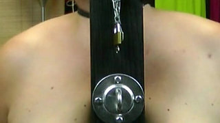 Fixed to a Pillar, He Spanks My Big BBW Tits and My Large Nipples, It Just Turns Me on.