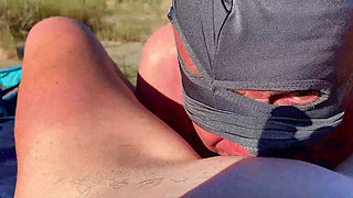 My cuckold licks on the beach