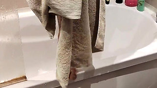 Sneaky Glance at Neighbors Steamy Shower & Big Boob Show