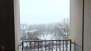 snow outside, cum inside