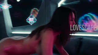 Hot Asian Rides Cock in Neon Room (ai Gen)