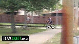 Therealworkout- blonda biker (Avalon Heart) opened up and fucked