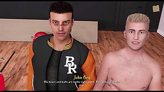 Curvy redhead with big boobs plays PC games and shares erotic tales