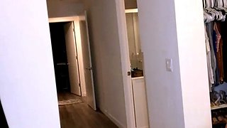 Hot brunette amateur MILF rides hubbys cock