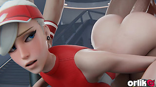 Mercy’s Tennis Match - Tight Pussy on the Line - 3D Overwatch Animation