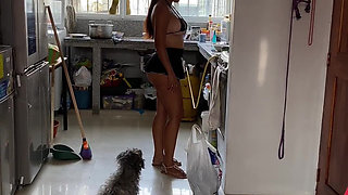 Horny Latin Maid Is Fucked by Her Boss with a Big Cock and Ends up in Her Hot Pussy