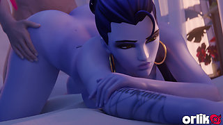 Widowmaker From Overwatch - Sniper Mission Failed Because of Big Cock - Doggystyle & Beach Jack-o Pose Big Ass Fuck 3D