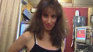 Amazing Brunette Slut Gives Him Nice Blowjob In Video Club