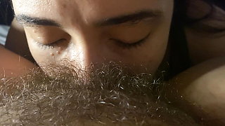 lesbian sucking very hairy and wet pussy