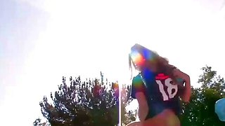Blonde honey gives a BJ and gets a creampie