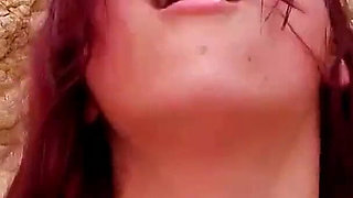 Slutty redhead girl Tania fucked to orgasm by stepdad on the beach