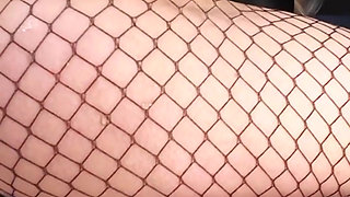 Pee with Fishnet Stockings and Hook in My Ass