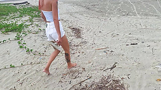 Masturbating Outdoors for Hot Redhead Who Liked It