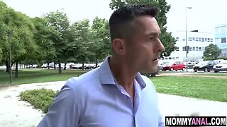 Horny MILF Montse Swinger shows off her shaved pussy in public - anal fuck with big ass