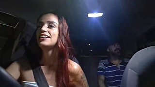 Redhead Teen Fanny Squirting in Risky Car Handjob - Public Outdoor Masturbating
