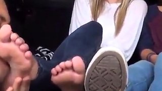 Foot Fetish Fun in the Car with My Amateur Slave