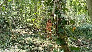 Magia Rosa Wild Outdoor Sex - Doggy Style Cum Swallow in Forest