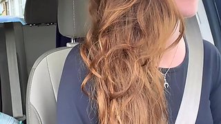 Cute Teen Babe Gets Turned On in McDonald's Drive-Thru