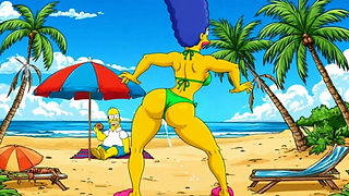 Beach Bitch 2: Pussy Full of Cum. Cartoon Simрsons Parody.