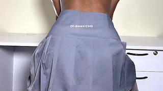 Mini Skirt No Panties Orgasm
