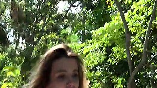 Blonde Bombshell Gives POV Pleasure in the Car