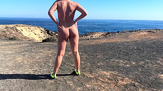 Pissing girl on the beach compilation in public