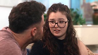 Two cute girls are having fun with two guys in a foursome