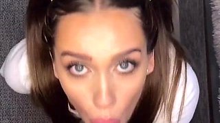 POV Beautiful Girl Blowjob Eye Contact(2K) - Big tits