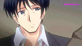 Boss and secretary get it on in the elevator with a big cock and a wild cumshot