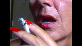lovely sexy smoking with super sexy  red nails fingernails