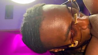 Husband Makes Wife Cum Hard With Pussy Licking - Homemade Ebony Couple